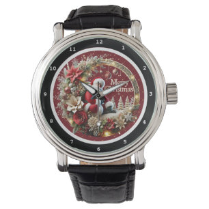 Merry Christmas Santa and Holiday Wreath Watch