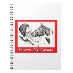 Merry Christmas Santa and Horse Notebook