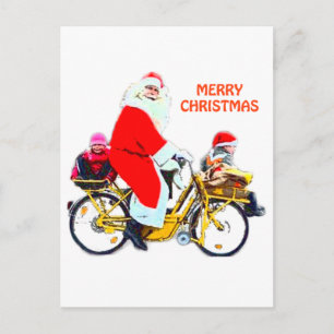 Merry Christmas Santa and Kids Holiday Postcard
