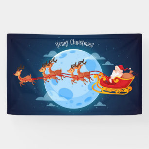 Merry Christmas Santa and Sleigh Banner