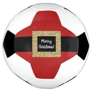 Merry Christmas Santa Belt Soccer Ball