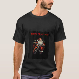 Merry Christmas Santa Biker Motorcycle V Neck T-Shirt