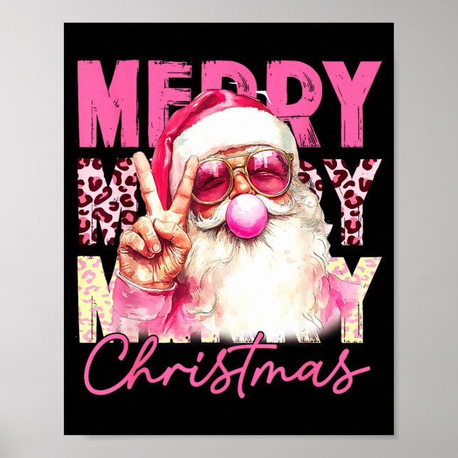 Merry Christmas Santa Bubble Gum Nk Xmas Family Me Poster (Front)