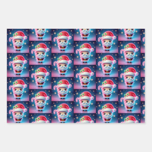 Merry Christmas Santa Candy Wrapping Paper Sheet
