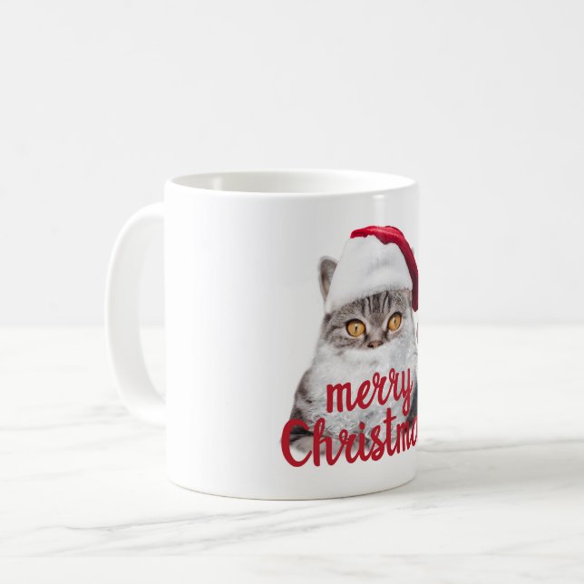 merry christmas santa cat mug (Front Left)