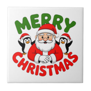 Merry Christmas Santa Ceramic Tile