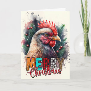 Merry Christmas Santa Chicken Card
