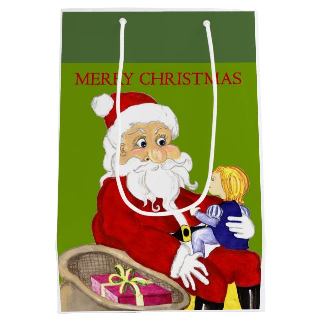 Merry Christmas Santa & Child gift bag (Back)