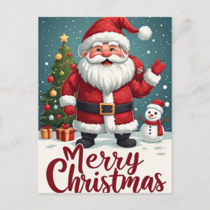 Merry Christmas Santa Classic Festive Design Postcard
