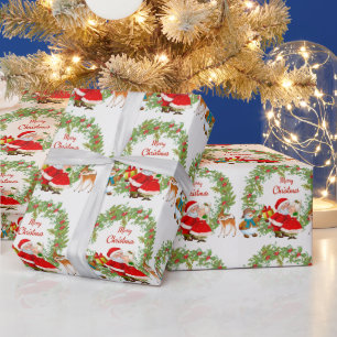 Merry Christmas Santa Claus and Mrs. Claus Wrapping Paper