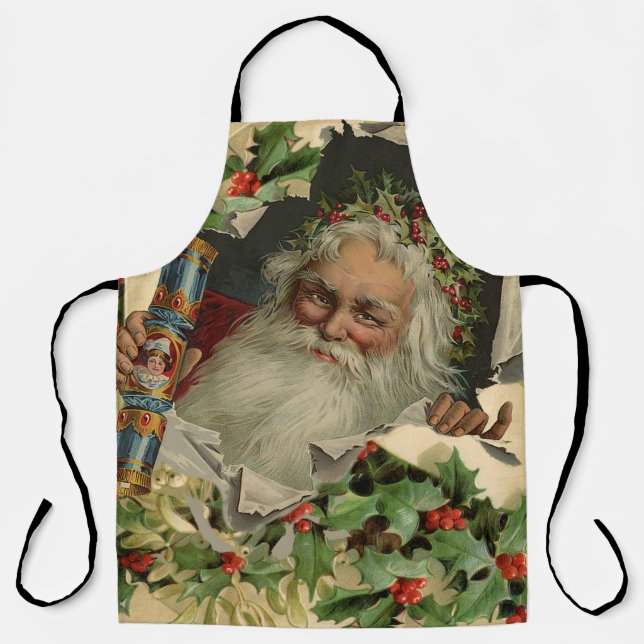 Merry Christmas Santa Claus Antique classic Apron (Front)