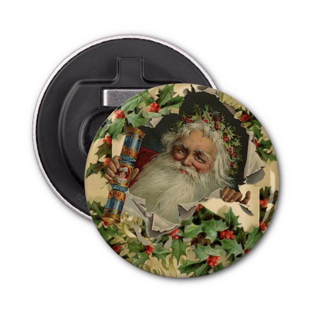 Merry Christmas Santa Claus Antique classic Bottle Opener (Front)