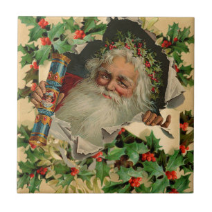 Merry Christmas Santa Claus Antique classic Ceramic Tile