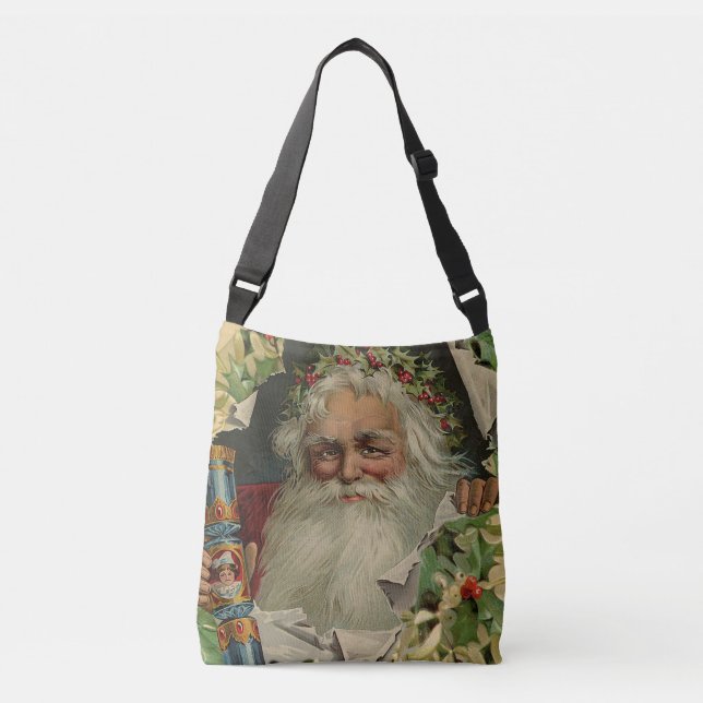 Merry Christmas Santa Claus Antique classic Crossbody Bag (Front)