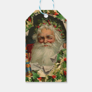 Merry Christmas Santa Claus Antique classic Gift Tags
