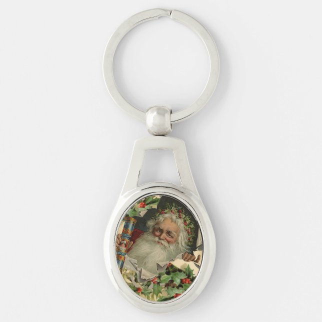 Merry Christmas Santa Claus Antique classic Key Ring (Front)