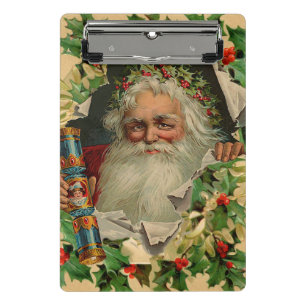 Merry Christmas Santa Claus Antique classic Mini Clipboard