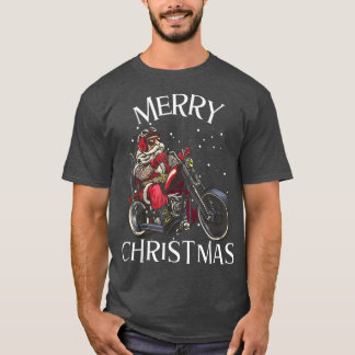Merry Christmas Santa Claus Bike Motorcycle Enthu T-Shirt