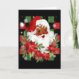 Merry Christmas Santa Claus Black Afro African Ame Card