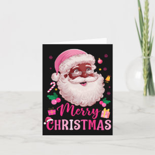 Merry Christmas Santa Claus Black Afro African Ame Card