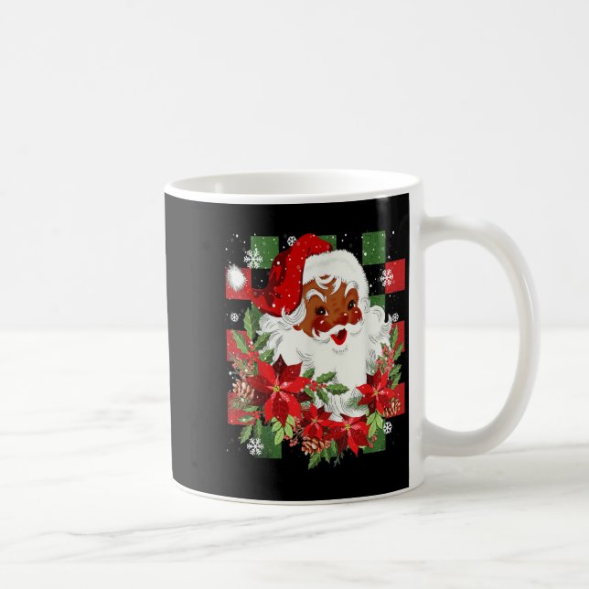 Merry Christmas Santa Claus Black Afro African Ame Coffee Mug (Right)