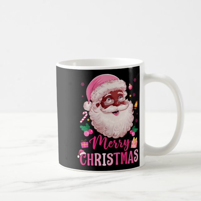 Merry Christmas Santa Claus Black Afro African Ame Coffee Mug (Right)
