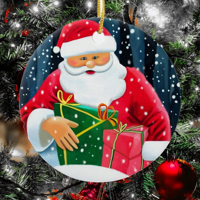 Merry Christmas - Santa Claus Ceramic Ornament (Creator Uploaded)