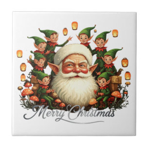 Merry Christmas Santa Claus Ceramic Tile