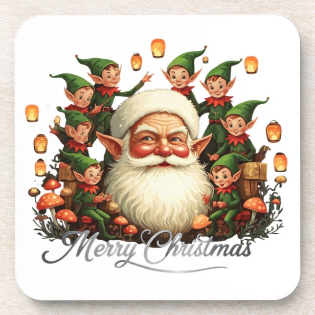 Merry Christmas Santa Claus  Coaster (Front)