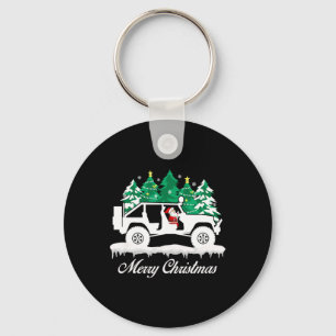 Merry Christmas Santa Claus Driving 4x4 Offroad Ve Key Ring
