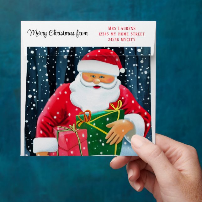 Merry Christmas - Santa Claus Envelope (Hand)