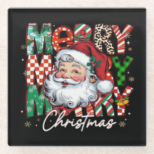 Merry Christmas Santa Claus Essential Glass Coaster