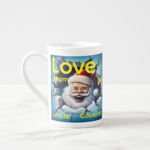 Merry Christmas Santa Claus Family Love Friends  Bone China Mug