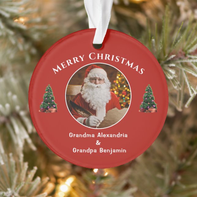 Merry Christmas Santa Claus Family Personalise  Ornament (Tree)