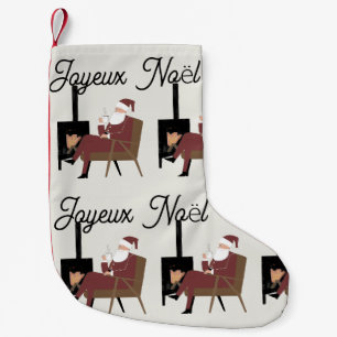 Merry Christmas Santa Claus Fireplace Relax Small Christmas Stocking