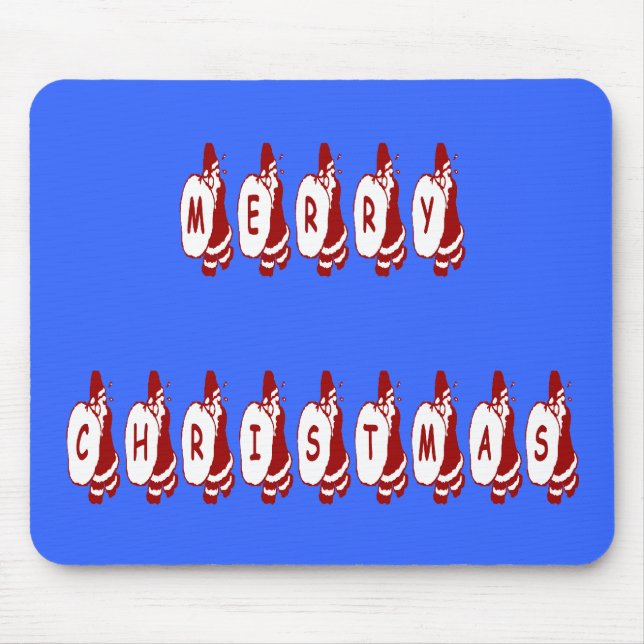 Merry Christmas Santa Claus Font Mouse Pad (Front)