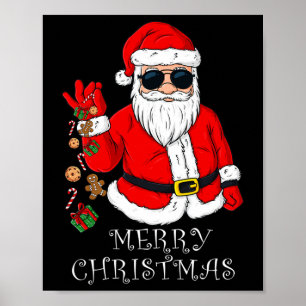 Merry Christmas Santa Claus Fun Family Pyjamas Xma Poster
