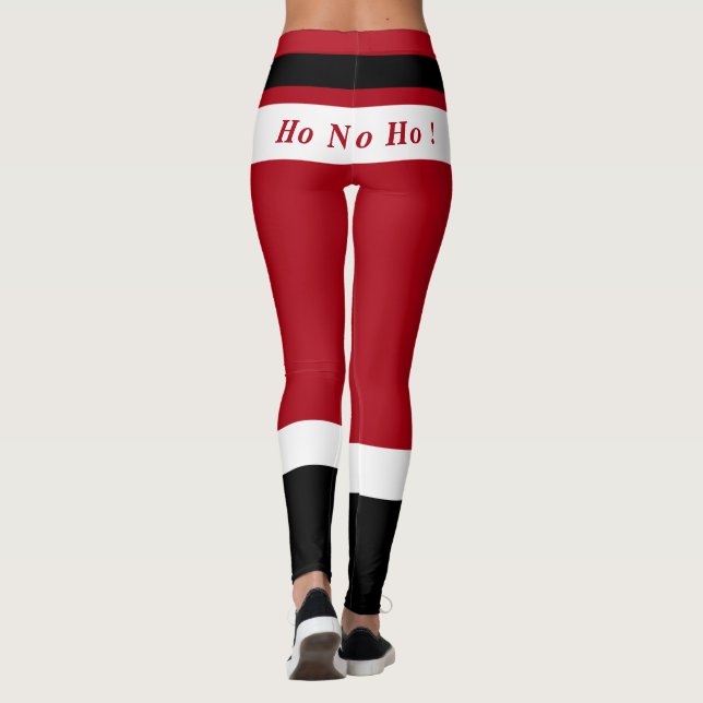 Merry Christmas Santa Claus Funny Leggings (Back)