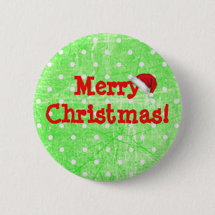 Merry Christmas  Santa Claus Hat Button