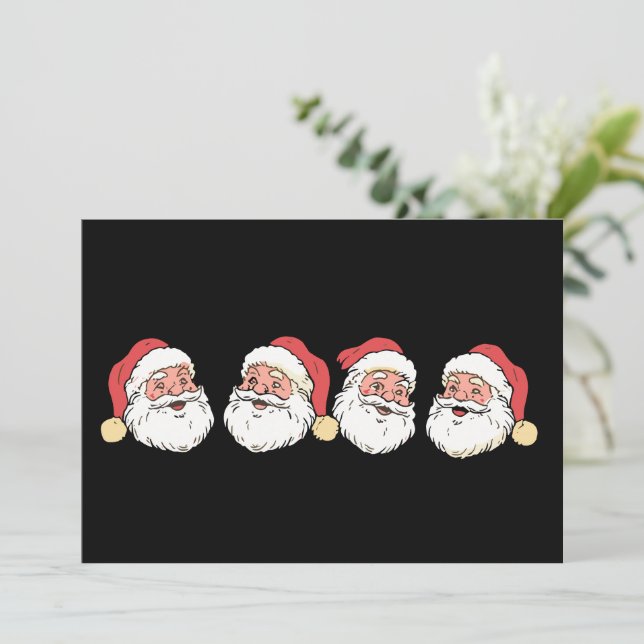 Merry Christmas Santa Claus Hat Xmas Holiday Card (Standing Front)