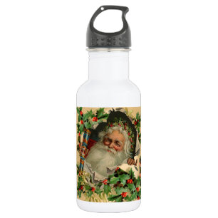 Merry Christmas Santa Claus Holly 532 Ml Water Bottle