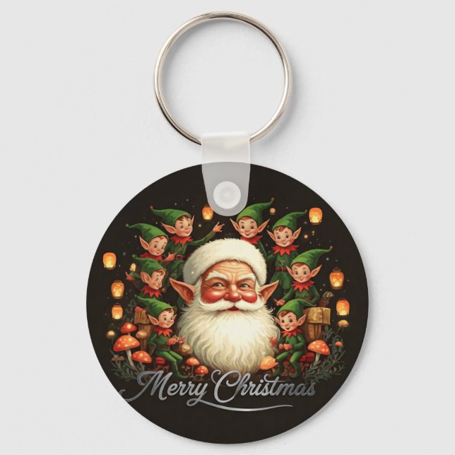 Merry Christmas Santa Claus  Key Ring (Front)