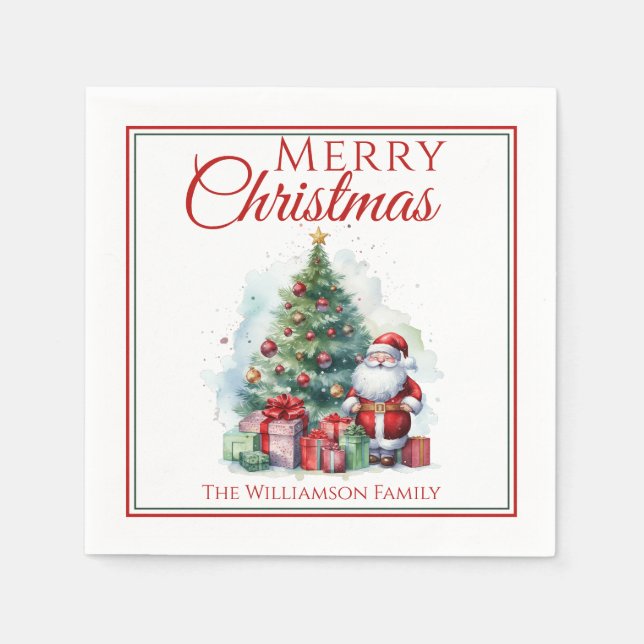 Merry Christmas Santa Claus Napkin (Front)