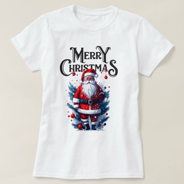 Merry Christmas Santa Claus Pajama T-Shirt (Design Front)