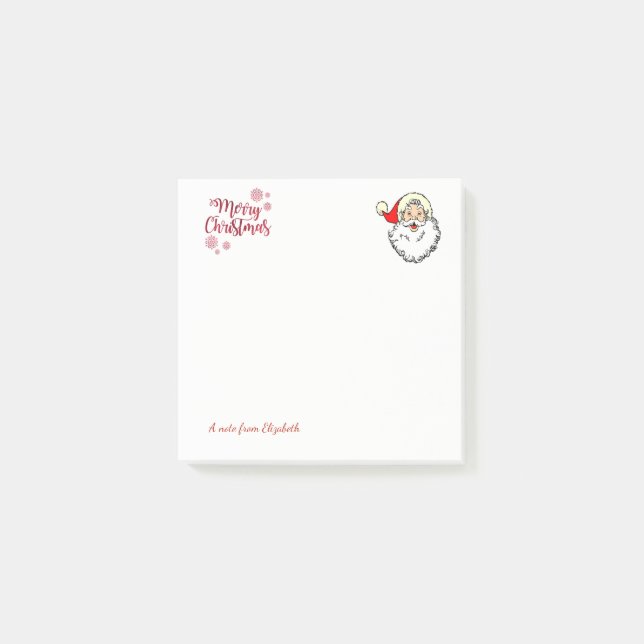 Merry Christmas,Santa Claus-Personalised Post-it Notes (Front)
