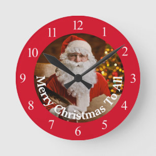 Merry Christmas Santa Claus Personalize Round Clock