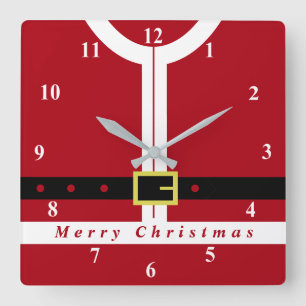 Merry Christmas - Santa Claus Square Wall Clock