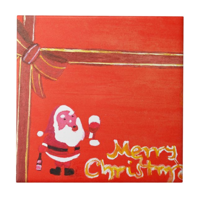 Merry Christmas Santa Claus Tile (Front)
