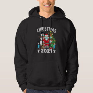 Merry Christmas  Santa Claus Wearing Mask Hoodie