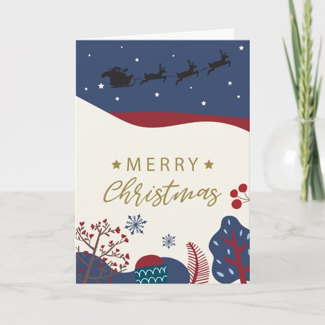 MERRY CHRISTMAS | Santa Claus Winter Holiday Card (Front)